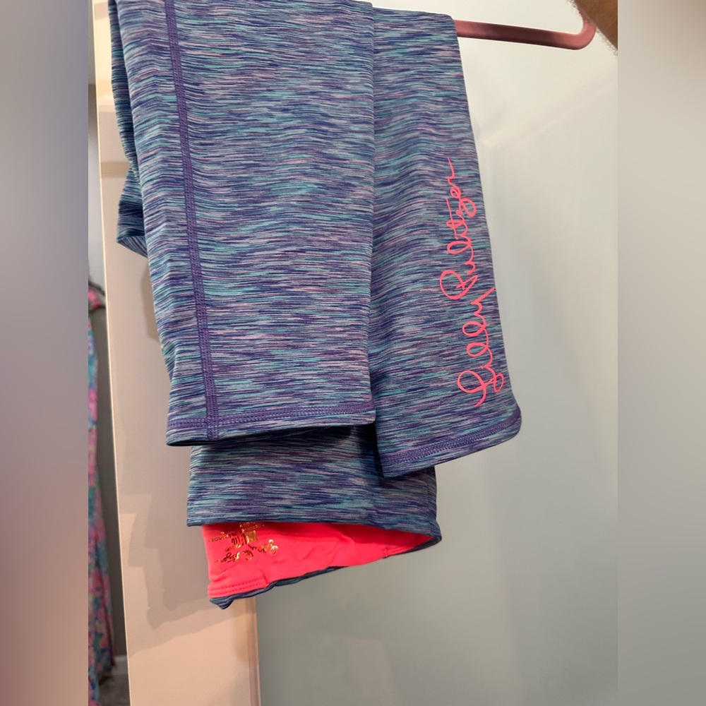 Iris Blue Space Dye Cropped Leggings. Size Small. BMWOT.